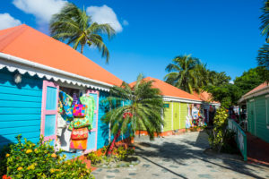 Colourful souvenir shops in Roadtown, Tortola, British Virgin Islands Colourful souvenir shops in Roadtown, Tortola, British Virgin Islands